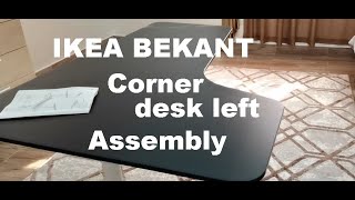 IKEA BEKANT Corner desk left Assembly [upl. by Balsam594]