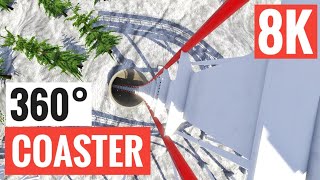 360° 8K VR video Roller Coaster Xmas Snow Virtual Reality Google Cardboard SBS 3D [upl. by Ardnod]