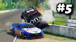 NASCAR Racing Crashes 5  BeamNG Drive [upl. by Nolaf523]