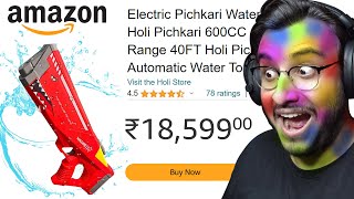 I BOUGHT THE WEIRDEST HOLI PICHKARI FROM AMAZON [upl. by Elise]