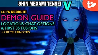 Shin Megami Tensei V Demon Guide Locations Recruiting Conversations Skills amp First 35 Fusions [upl. by Boothman]