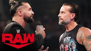 FULL SEGMENT CM Punk and Seth “Freakin” Rollins engage in tense faceoff Raw July 8 2024 [upl. by Mlehliw]