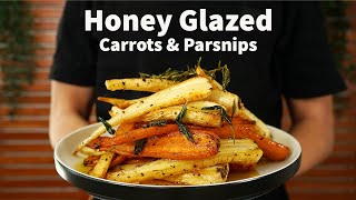 Honey Glazed Roasted Carrots amp Parsnips  The Perfect Side For Christmas Dinner [upl. by Noisla349]