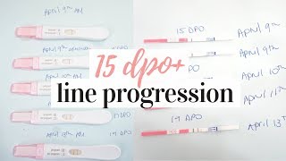 PREGNANCY TEST LINE PROGRESSION 2019  NO POSITIVE UNTIL 15 DPO [upl. by Reid]