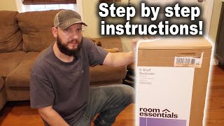 How to Assemble Room Essentials 5 Shelf Bookcase from Target [upl. by Linsk]