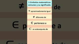 5 símbolos matemáticos comunes y su significado [upl. by Ahsiyk]