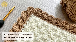 The Most WONDERFUL amp EASY Crochet Border for Beginners 👌 ✅ CUTE Crochet Edging for Baby Blanket [upl. by Noell183]