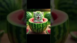 cute watermelon 🍉 cat sts shortsviral [upl. by Raynold]