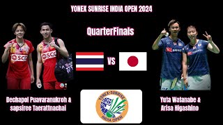 Puavaranukroh Taerattnachai vs WatanabeHigashino  QuarterFinals  India Open Badminton 2024 [upl. by Ahsenroc475]