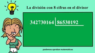 Hacer divisiones con 8 cifras en el divisor [upl. by Menedez]