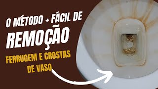 Como remover manchas de FERRUGEM e CROSTAS do vaso sanitário sem usar produto químico limpeza [upl. by Neerroc602]