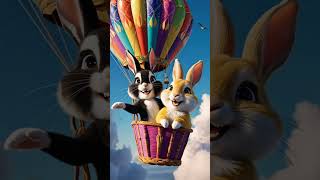 Adorable Rabbits in a Magical Hot Air Balloon Ride  viral video  funny Cartoon Shorts  3d [upl. by Atiras]