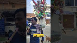 Indian Street artist Flute playing streetart flutemusic amazing musicplayer instrumentalmusic [upl. by Wake]