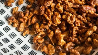 HEALTHY Candied Walnuts made in the Air Fryer 🍁 [upl. by Nally963]