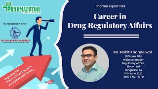 Pharma Expert Talk  Drug Regulatory Affairs as a career [upl. by Aihsyt686]