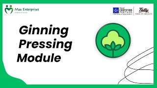 Ginning Pressing Module  Tally Prime Customization  maaenterprises [upl. by Senn405]