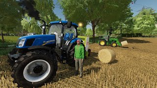 Shipping straw bales ultra fast with tuned John Deer  FS 22 Steering wheel gameplay [upl. by Nerak]