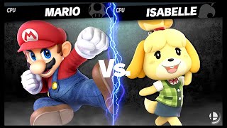 Mario VS Isabelle LV 9 CPU Battle Super Smash Bros Ultimate [upl. by Arella144]