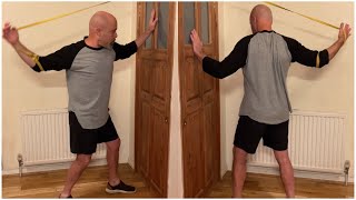 Resisting the band functionally 😉 strengthcoach functionalstrength exerciseathome exercisetips [upl. by Nolly]