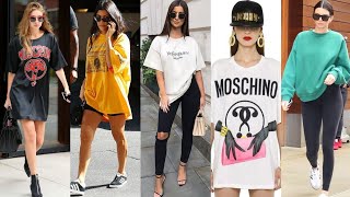 Casual wear oversized Tshirts outfit for womensampgirls how to style oversized tshirts outfit [upl. by Nylave723]