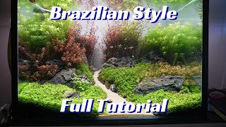 Simple Brazilian Style Aquascape Full Tutorial [upl. by Cenac]