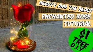 DOLLAR TREE BEAUTY AND THE BEAST ENCHANTED ROSE TUTORIAL [upl. by Dwight]