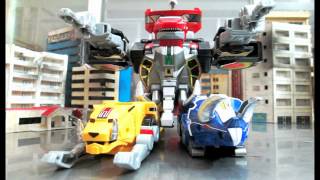 Mighty Morphin PR  Dino Megazord transformation stop motion [upl. by Aynwad]