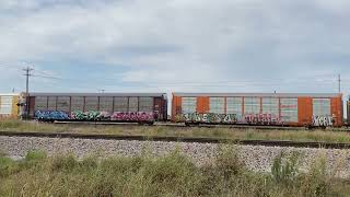 BNSF 4015 leads a Vehicle Train at Justin TX [upl. by Leuams]