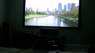 Basement Home Theater 110 inch projection screen 71 surround sound [upl. by Ai]