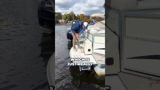 Pontoon Boat with an Io and Full Swim Deck Bridge Marina Reviews shorts boat [upl. by Shulins]