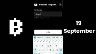 What are Telegram Mini Apps Blum Verification Code 19 September  Blum What are Telegram Mini Apps [upl. by Arahsat342]