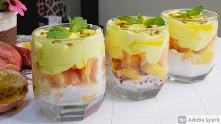 Creamy Dessert CupsPassion Fruit Dessert Cups5 Minute Dessert RecipeZara food secrets [upl. by Acisseg]