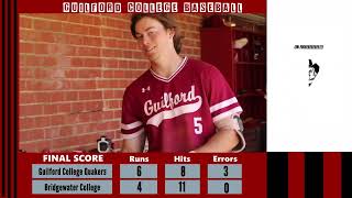 Guilford College Baseball vs Bridgewater College Game One Highlights 42323 [upl. by Aimej]