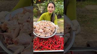 How to crispy chicken wings with chili recipe shortvideo shorts cooking recipe [upl. by Dranal866]