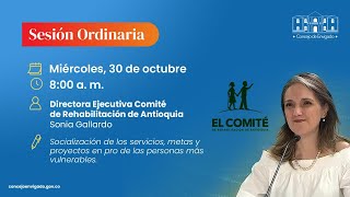 En Vivo Sesión Ordinaria Comité de Rehabilitación de Antioquia y Defensora de Derechos Humanos [upl. by Leonidas986]