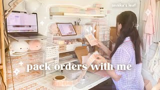 pack orders for my stationery small business 📦📎 1 hr real time packstudy with me asmr amp soft music [upl. by Dulciana]