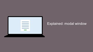 Explained modal window [upl. by Harle]