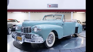 1948 Lincoln Continental Convertible Startup and Walk Around  For Sale at GT Auto Lounge [upl. by Caspar508]