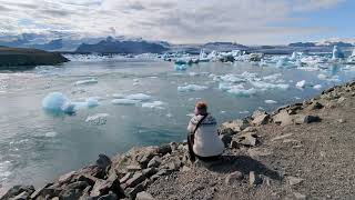 A Slow Whirlpool of Icebergs at Jokulsarlon Glacier Lagoon in Iceland [upl. by Nnahtebazile842]