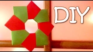 DIY Christmas Ornament  Paper Wreath 8unit modular origami [upl. by Aimal927]