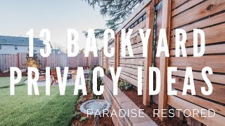 13 Backyard Privacy Ideas  Privacy Screens [upl. by Ahsap]