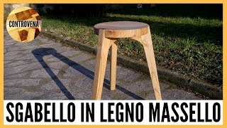 SGABELLO IN LEGNO MASSELLO a tre gambe  Parte 2 di 2  Falegnameria e lavorazione del legno [upl. by Eelatan]