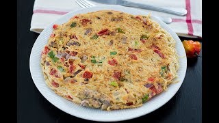 Spaghetti Omelette Recipe Episode 39  Kes Cook Island [upl. by Ertsevlis]