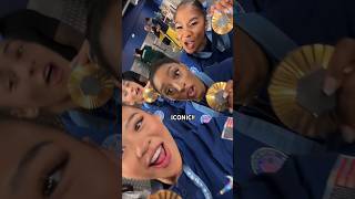 USA Women’s Gymnastics Team Hilariously Celebrate GOLD At Paris Olympics parisolympics2024 [upl. by Tayler]