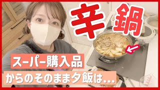 【スーパー購入品からの夕飯】久しぶりにスーパーに行ったので今夜は辛鍋🍲🔥子どもも食べられる辛さの調整って難しい、、、🤔 [upl. by Dafna488]