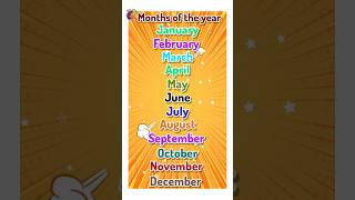 12 months name in english  months of the Year song kindergarten preschool [upl. by Annyrb]