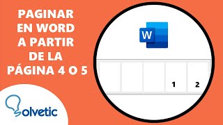 Como ENUMERAR PAGINAS en WORD a PARTIR de la CUARTA HOJA o QUINTA HOJA 📄4️⃣ o 📄5️⃣✅ Paginar en Wor [upl. by Iaj]