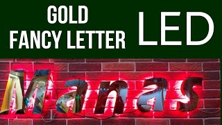 GOLD fancy letter red LED in office youtubevideo [upl. by Aiuqat771]