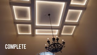 TIMELAPSE Coffered Ceiling with Lighting [upl. by Shugart16]