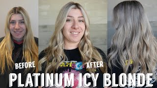 Hair Transformations with Lauryn Maintaining Icy Platinum Blonde Highlights Ep 214 [upl. by Ylrebmek]